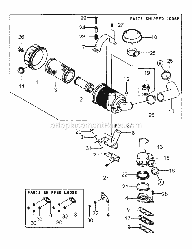 Fd791d-As05 Air Filter & Muffler Diagram and Parts List for M72-KW 53BB5GFZ750 Cub Cadet Sprayer